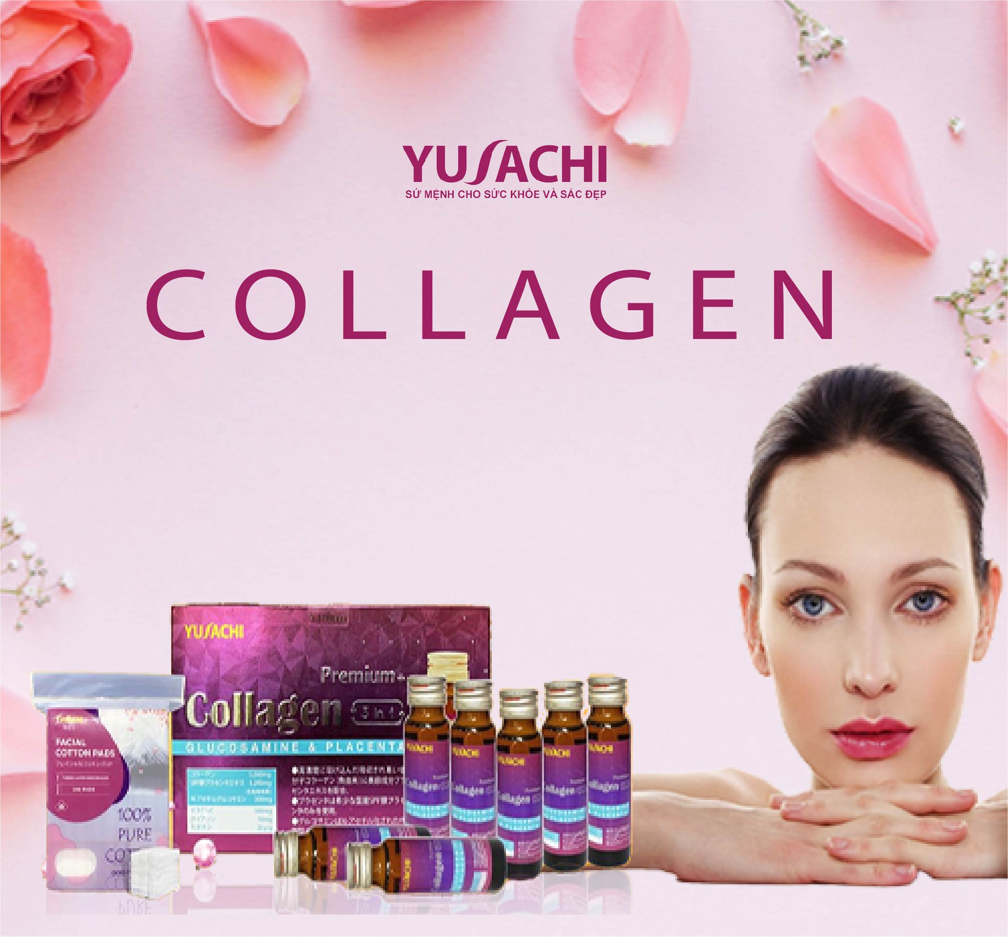Cung cấp dưỡng chất cho làn da với Nước uống nhau thai Collagen của Yusachi
